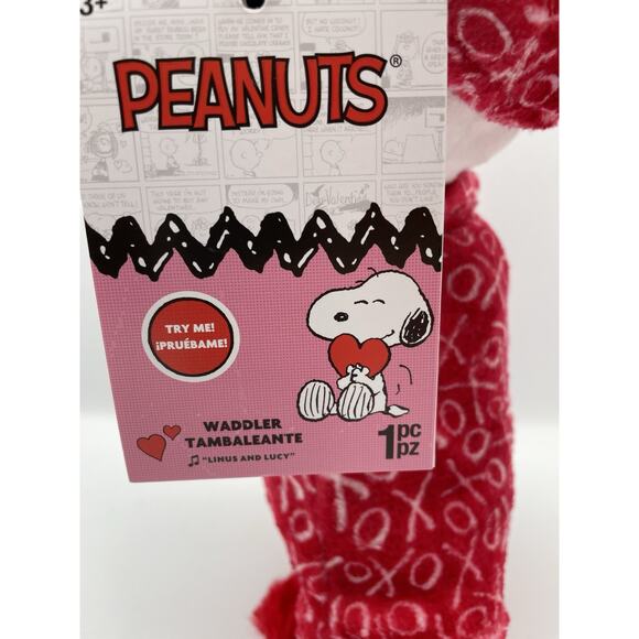Snoopy Valentine Greeter NEW 2025 Hearts Pajamas 11" Plush Peanuts Waddler - Picture 7 of 13